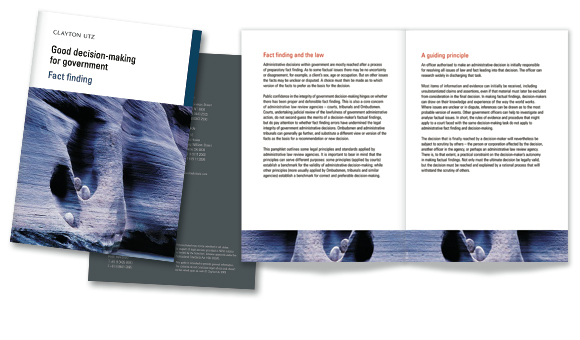 Clayton Utz Good Decision Making Brochure Series: Fact Finding